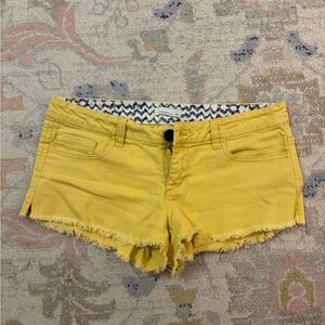 O’Neill Yellow Frayed Hem Women Shorts
